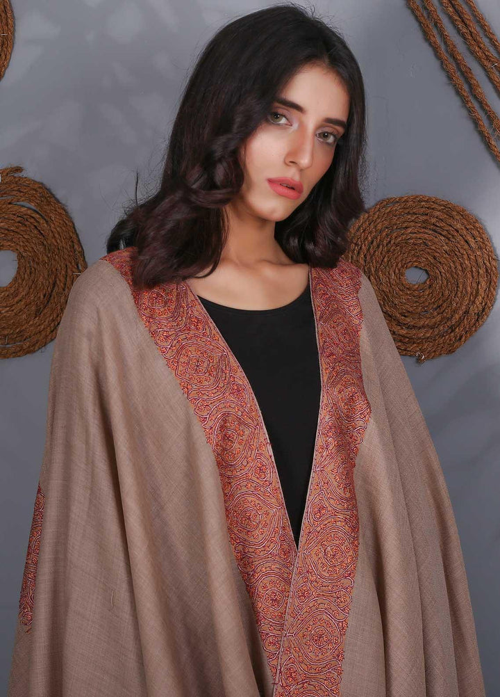 Sanaulla Exclusive Range Embroidered Pashmina  Shawl SU21PS 324108 - Pashmina Shawls