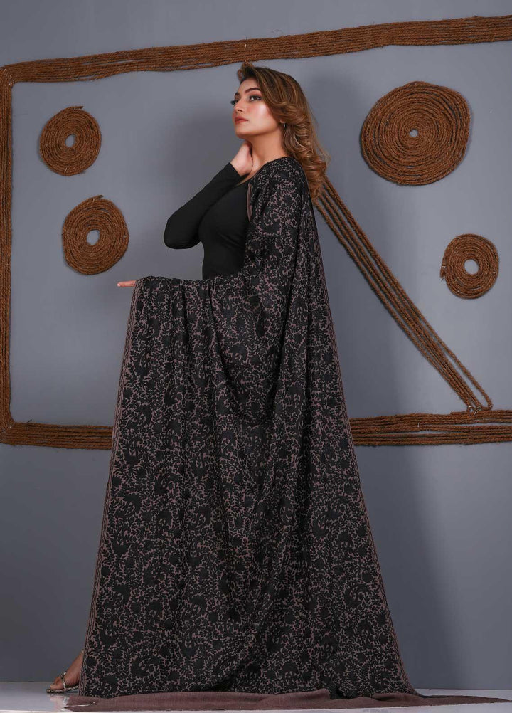 Sanaulla Exclusive Range Embroidered Pashmina  Shawl SU21PS 324119 - Pashmina Shawls