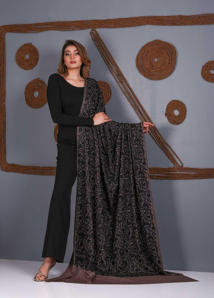 Sanaulla Exclusive Range Embroidered Pashmina  Shawl SU21PS 324119 - Pashmina Shawls