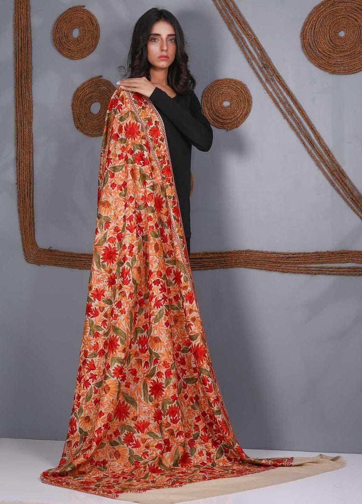 Sanaulla Exclusive Range Embroidered Pashmina  Shawl SU21PS 324121 - Pashmina Shawls
