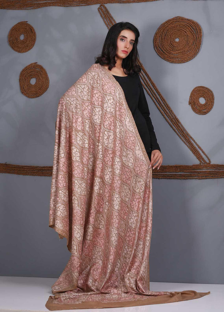 Sanaulla Exclusive Range Embroidered Pashmina  Shawl SU21PS 324122 - Pashmina Shawls