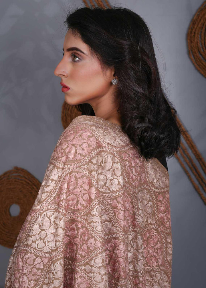 Sanaulla Exclusive Range Embroidered Pashmina  Shawl SU21PS 324122 - Pashmina Shawls