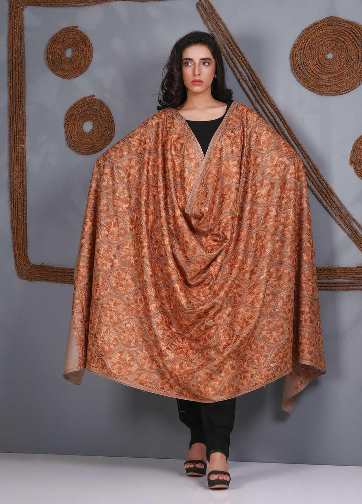 Sanaulla Exclusive Range Embroidered Pashmina  Shawl SU21PS 324123 - Pashmina Shawls