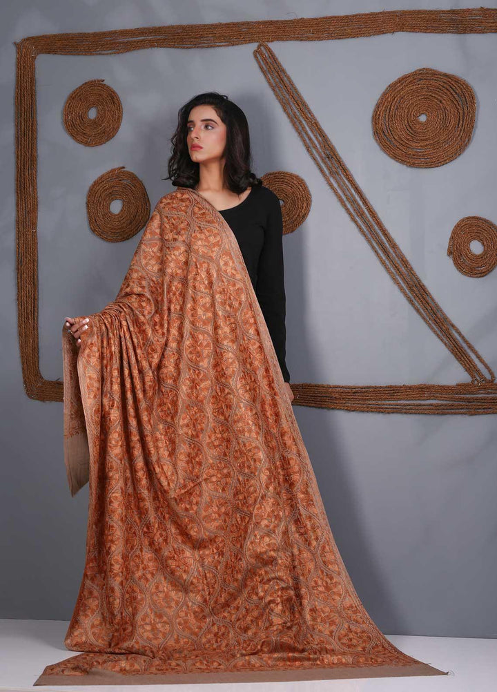 Sanaulla Exclusive Range Embroidered Pashmina  Shawl SU21PS 324123 - Pashmina Shawls