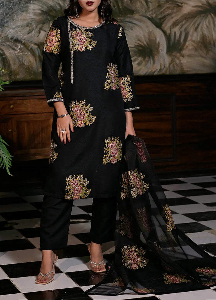 Pret Diaries Embroidered Raw Silk 3 Piece Suit 50150