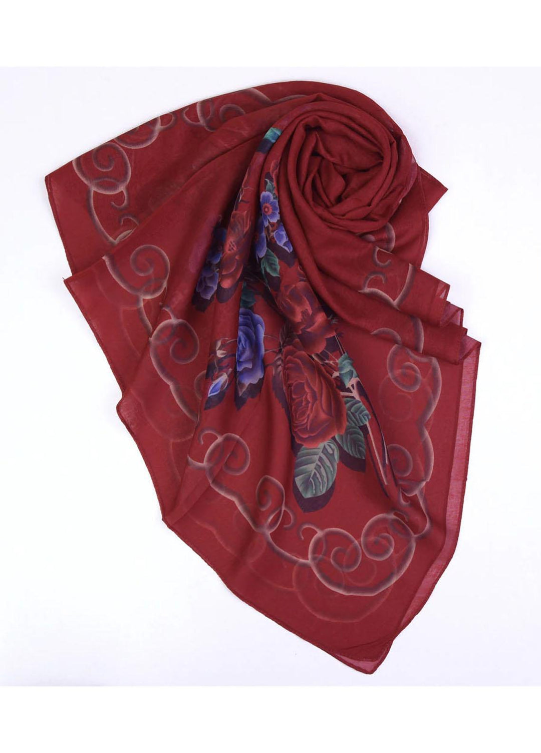Abaya pk Printed Lawn Hijab ABA22PH MAROON LUMINOUS - Printed Hijabs