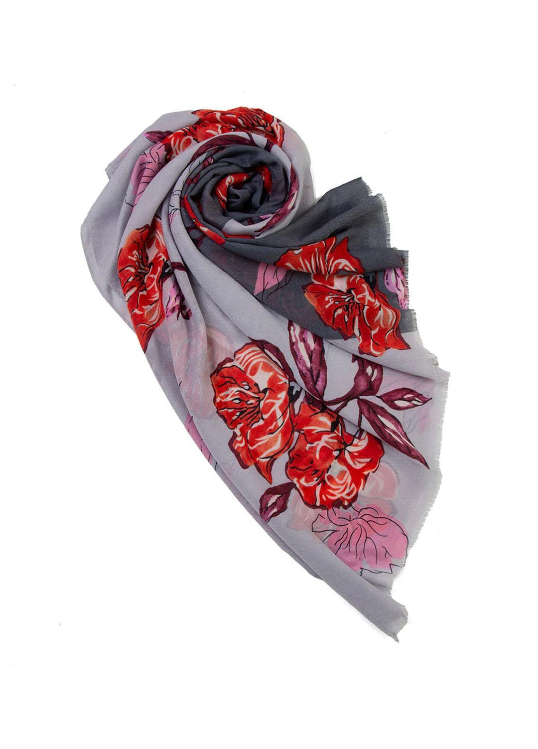 Abaya pk Printed Lawn Hijab ABA22PH GREY FLORET - Printed Hijabs