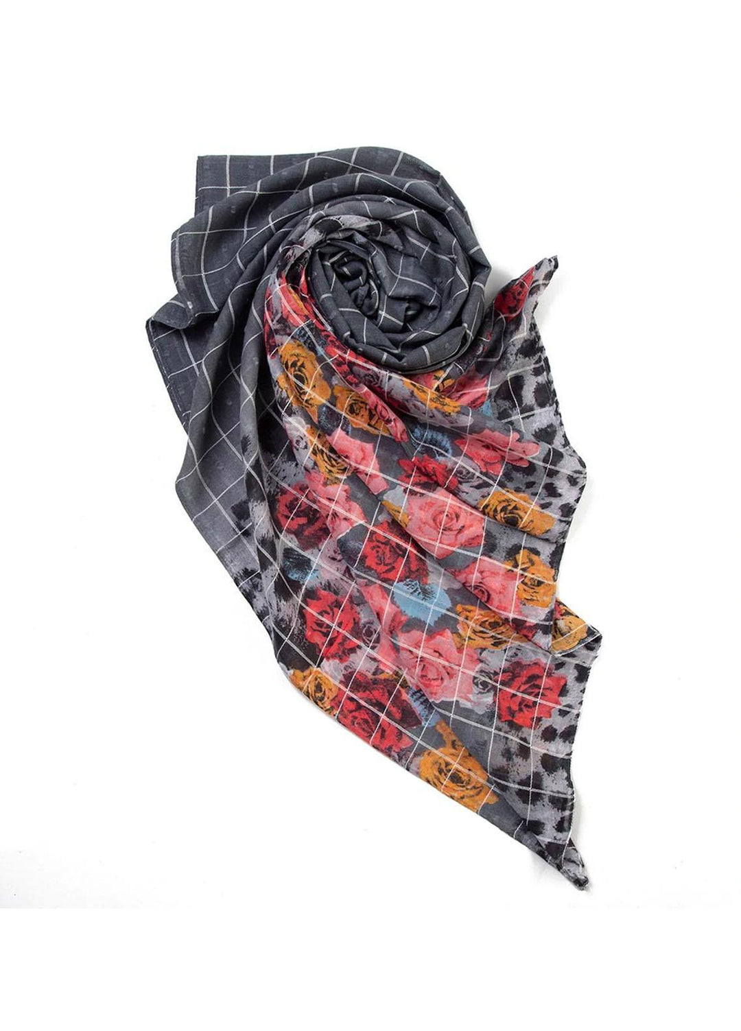 Abaya pk Printed Lawn Hijab ABA22PH GREY ROSY - Printed Hijabs