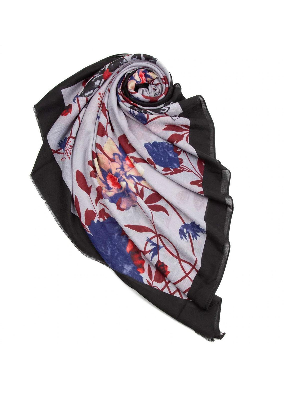 Abaya pk Printed Lawn Hijab ABA22PH ASH GREY FLORAL - Printed Hijabs