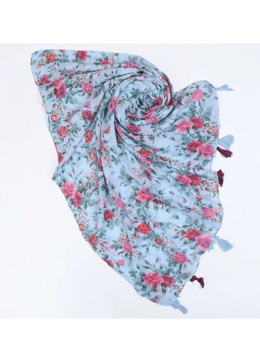 Abaya pk Printed Cotton Hijab ABA22PH BLUE TASSEL - Printed Hijabs