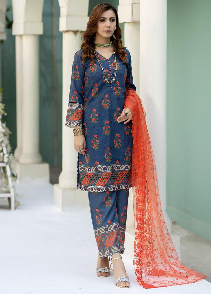 Printkari By Noorma Kaamal Chikankari Schiffli Suits Unstitched 3 Piece NK24PK NK-LPK-07 Carnation - Summer Collection