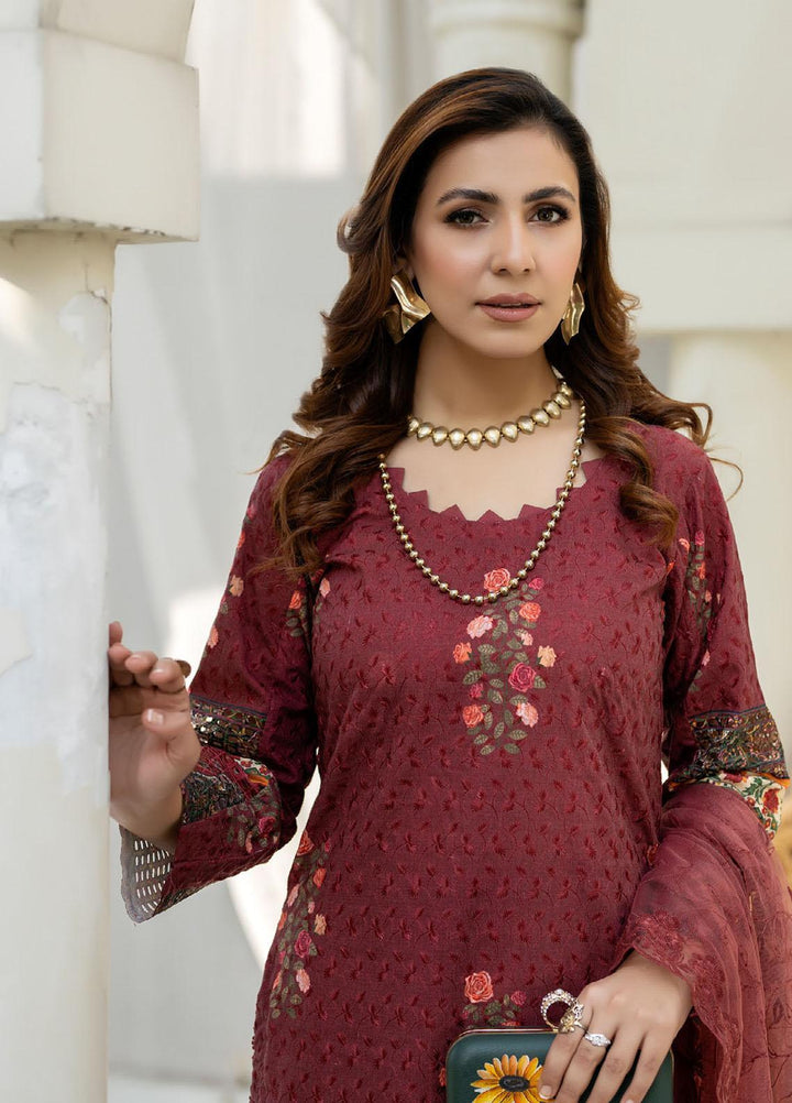 Printkari By Noorma Kaamal Chikankari Schiffli Suits Unstitched 3 Piece NK24PK NK-LPK-10 Azalea - Summer Collection