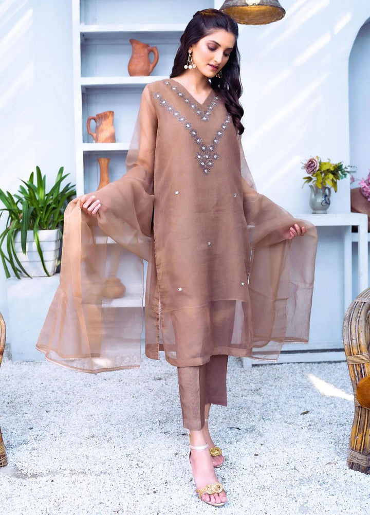 PSK Couture Pret Embroidered Cotton Net 4 Piece Suit MAPLE LEAF