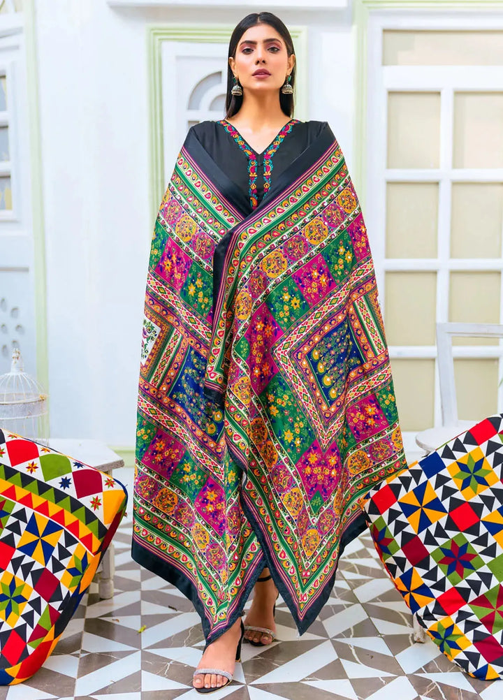 PSK Couture Pret Embroidered Fine Silk 3 Piece Suit Arabian Night