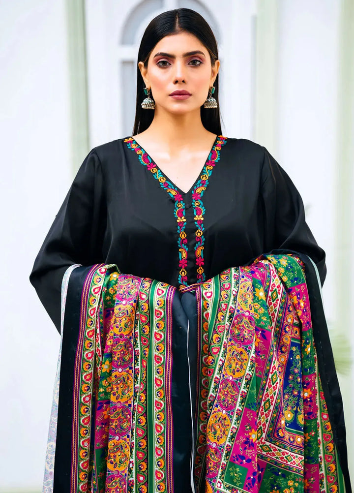 PSK Couture Pret Embroidered Fine Silk 3 Piece Suit Arabian Night