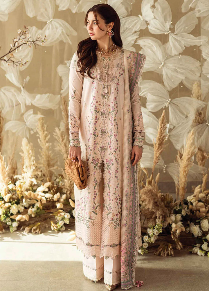 Qalamkar Chikankari Lawn Suits Unstitched 3 Piece QLM25SL FK-12 Lily - Summer Collection