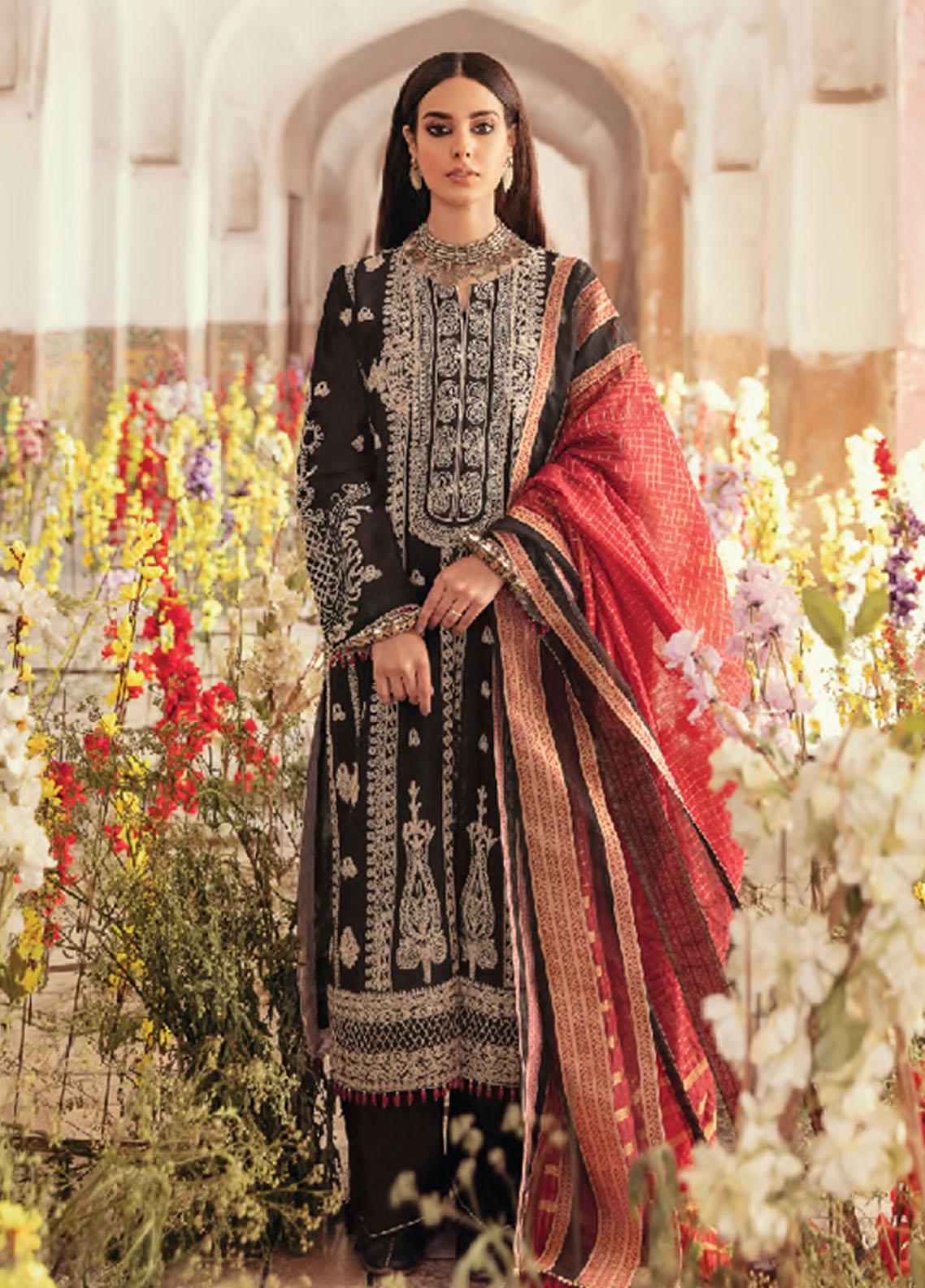 Qalamkar Embroidered Lawn Suits Unstitched 3 Piece QLM25LL SB-02 Sameen - Summer Collection
