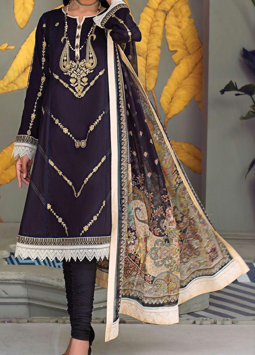 Sehr by Raaya Embroidered Lawn Suits Unstitched 3 Piece RY21S 01 Tribal Tribe - Eid Collection