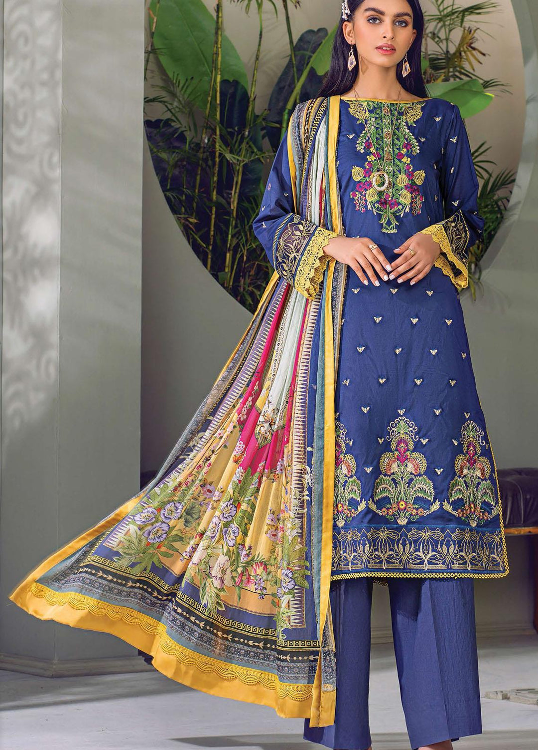 Sehr by Raaya Embroidered Lawn Suits Unstitched 3 Piece RY21S 14 Ornamental Glaze - Eid Collection