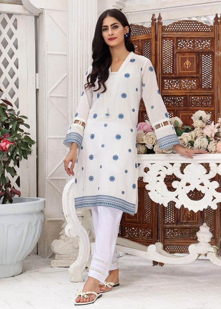 Rabia's Textiles Pret Embroidered Lawn Kurti RT1P18 Moonstone