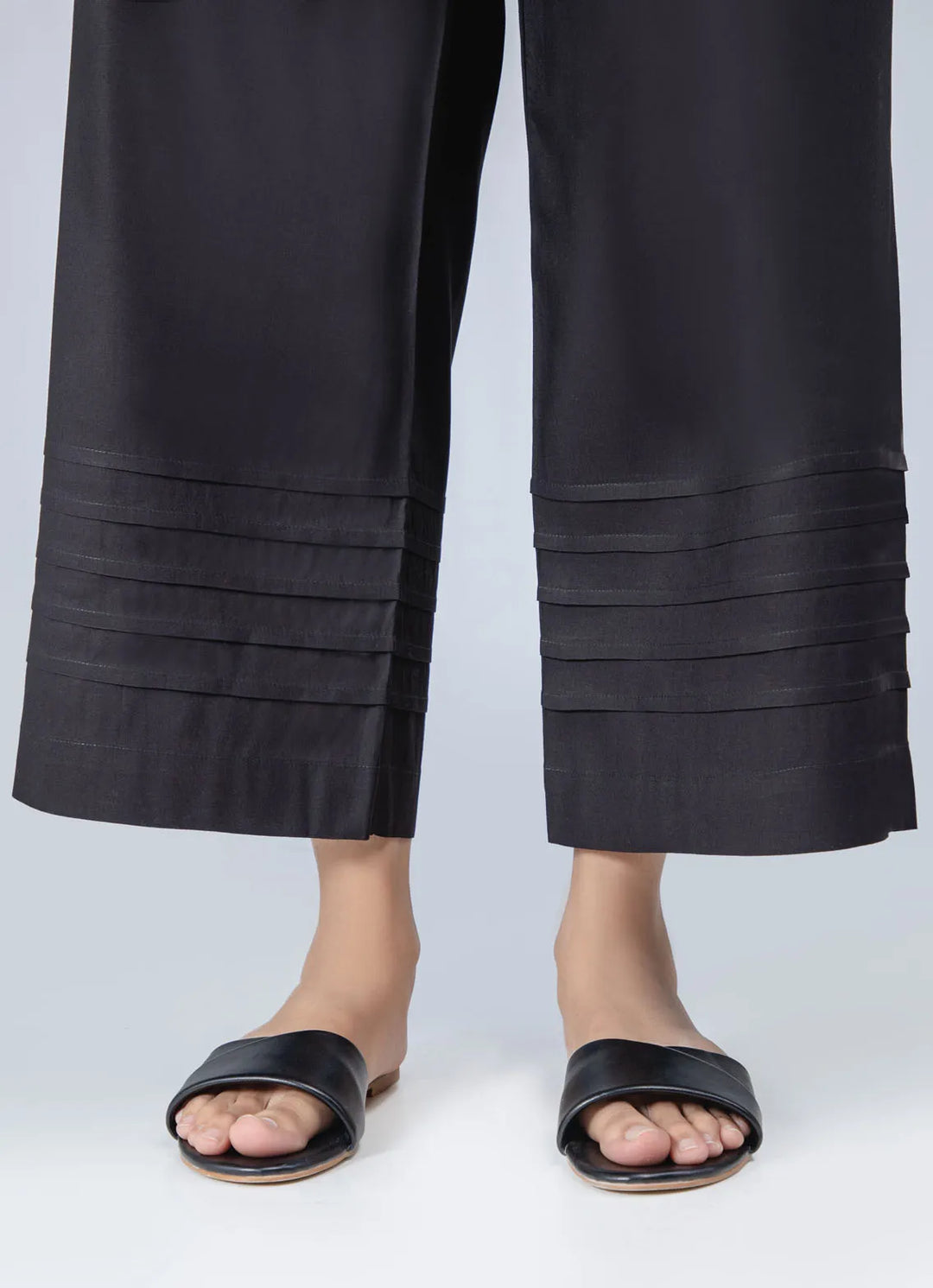 Rabias Textiles Pret Causal Cambric Trouser Black Pintuk Pant TR-BK-D4