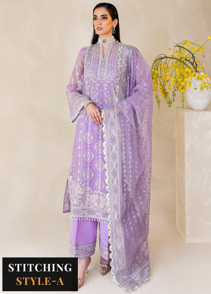 Raha By Muneefa Naz Embroidered Organza Suits Unstitched 4 Piece MN23RH Melisa - Wedding Collection