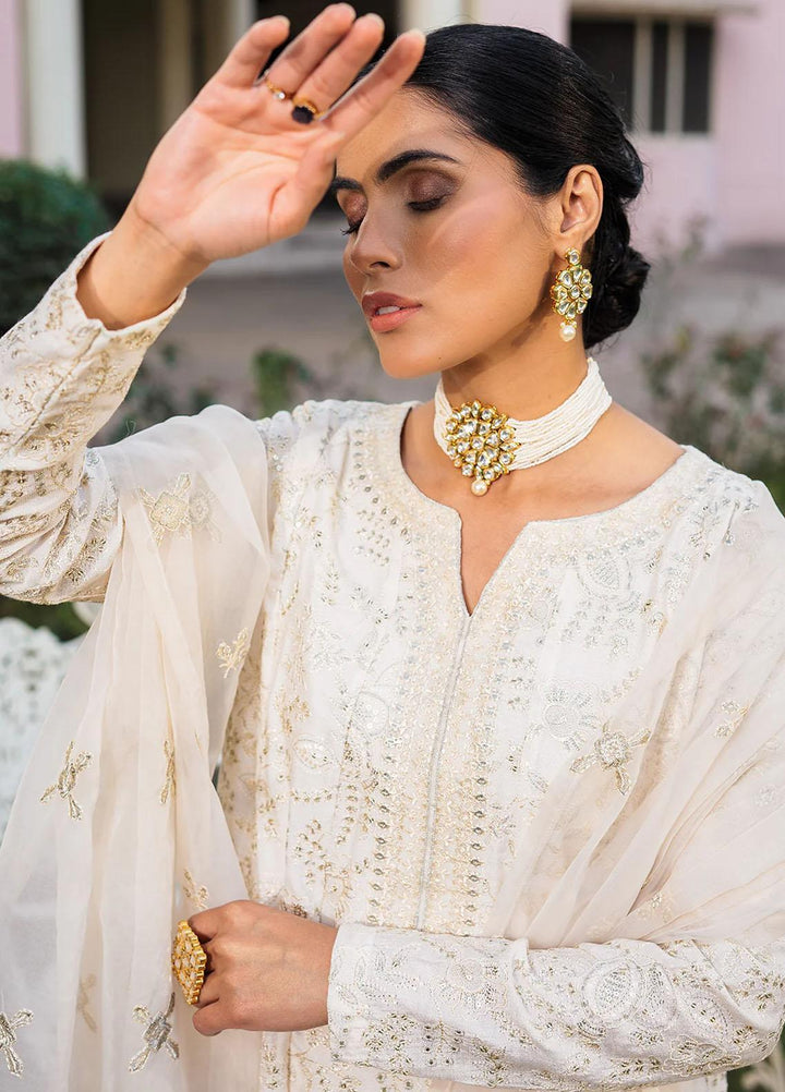 Raha By Muraad Embroidered Cotton Net Suits Unstitched 4 Piece MU23R Aria - Festive Collection