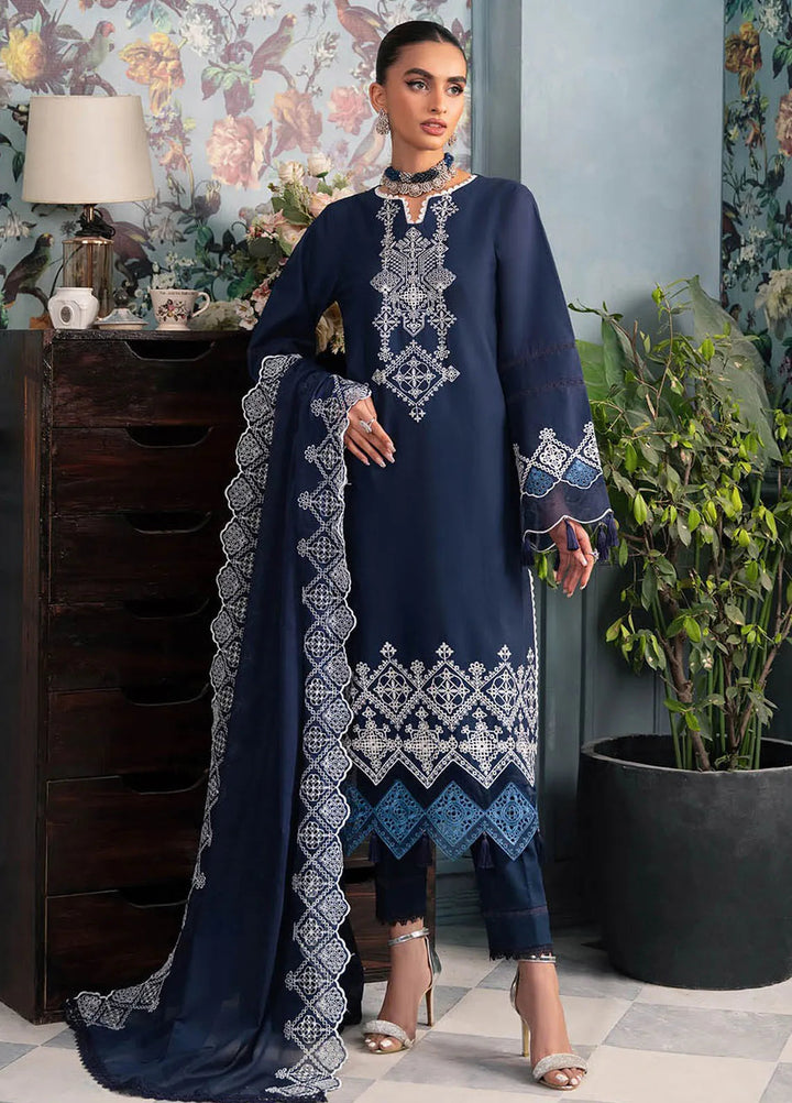 Rajbari Embroidered Chikan Suit Unstitched 3 Piece RB24C D-02 - Summer Collection