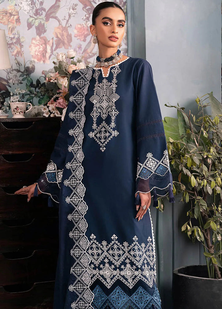 Rajbari Embroidered Chikan Suit Unstitched 3 Piece RB24C D-02 - Summer Collection