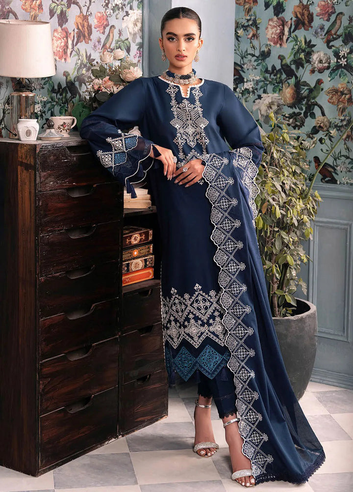 Rajbari Embroidered Chikan Suit Unstitched 3 Piece RB24C D-02 - Summer Collection