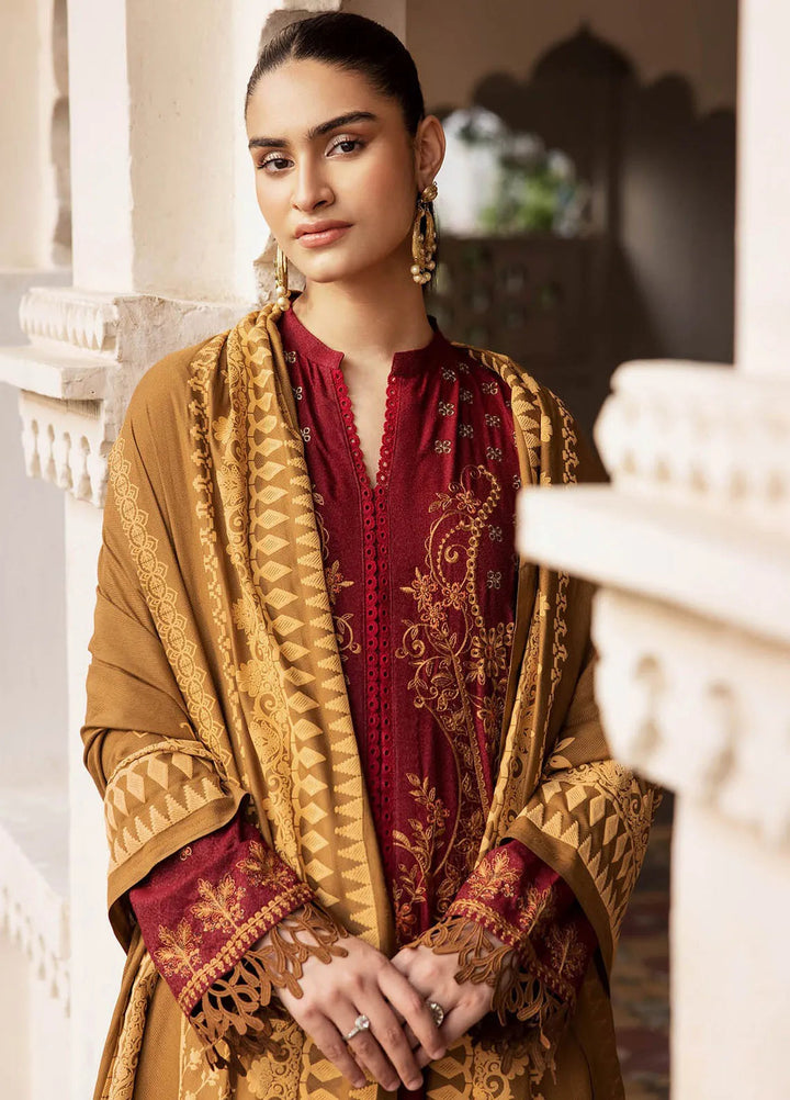 Rajbari Embroidered Karandi Suit Unstitched 3 Piece RB24W 6A - Winter Collection
