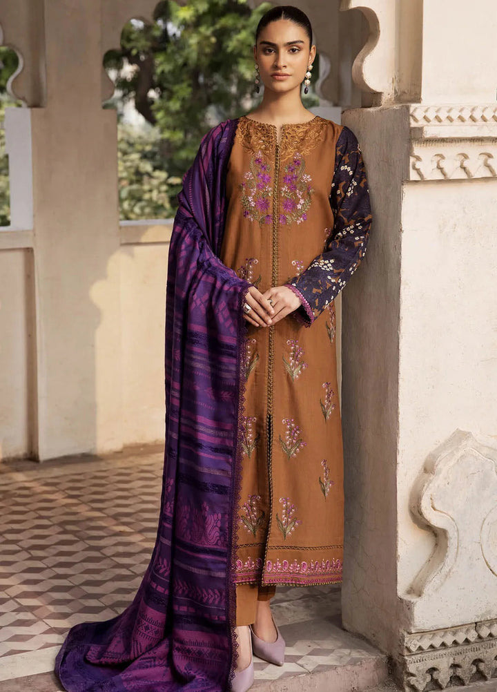Rajbari Embroidered Khaddar Suit Unstitched 3 Piece RB24W 1B - Winter Collection