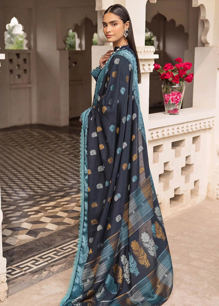 Rajbari Embroidered Khaddar Suit Unstitched 3 Piece RB24W 4B - Winter Collection