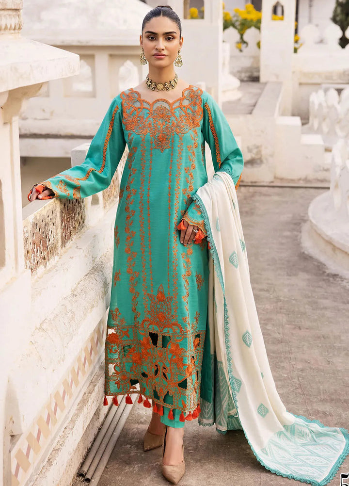 Rajbari Embroidered Khaddar Suit Unstitched 3 Piece RB24W 5B - Winter Collection