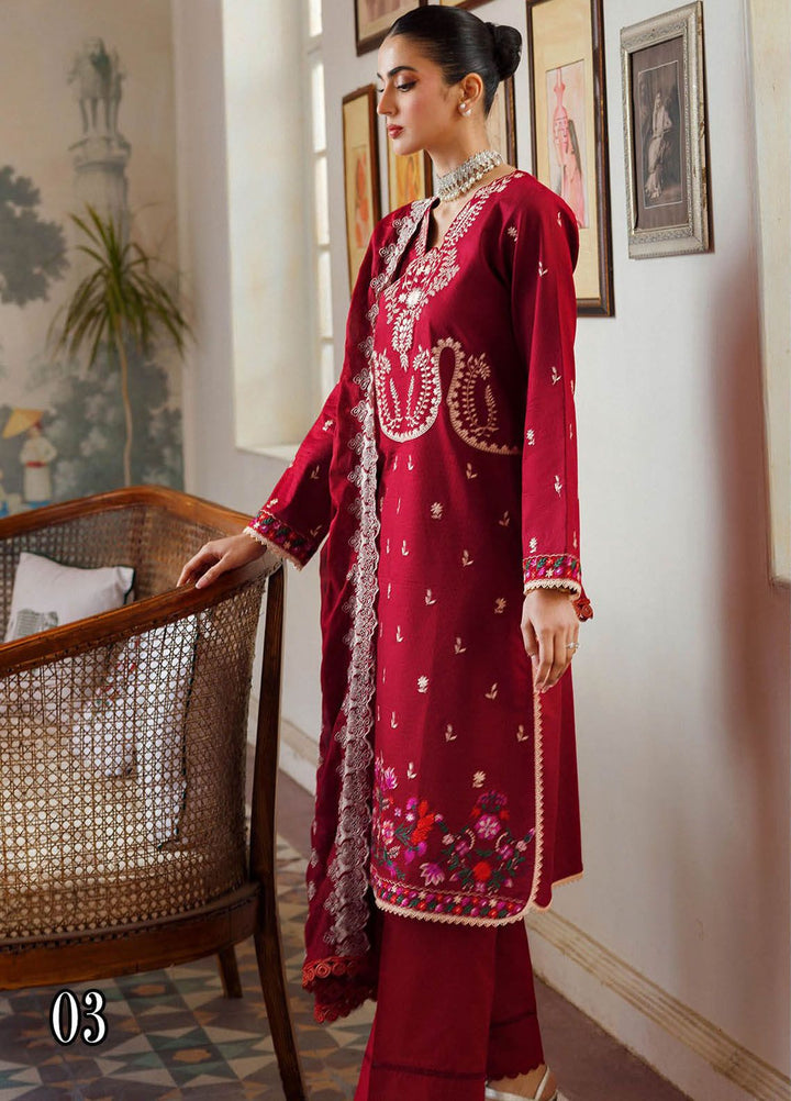 RajBari Embroidered Lawn Suits Unstitched 3 Piece RB24ES D-03 - Summer Collection