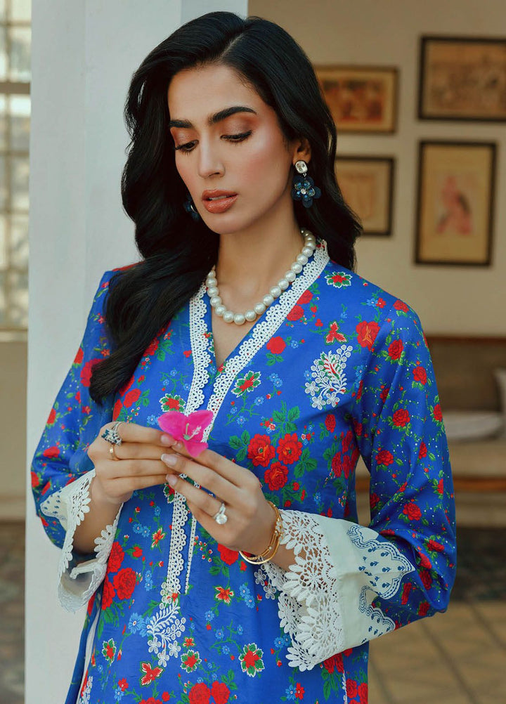 RajBari Embroidered Lawn Suits Unstitched 3 Piece RB24ES D-08 - Summer Collection