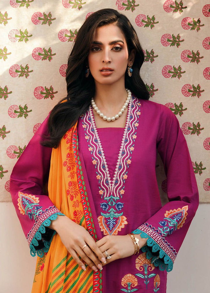 RajBari Embroidered Lawn Suits Unstitched 3 Piece RB24ES D-12 - Summer Collection