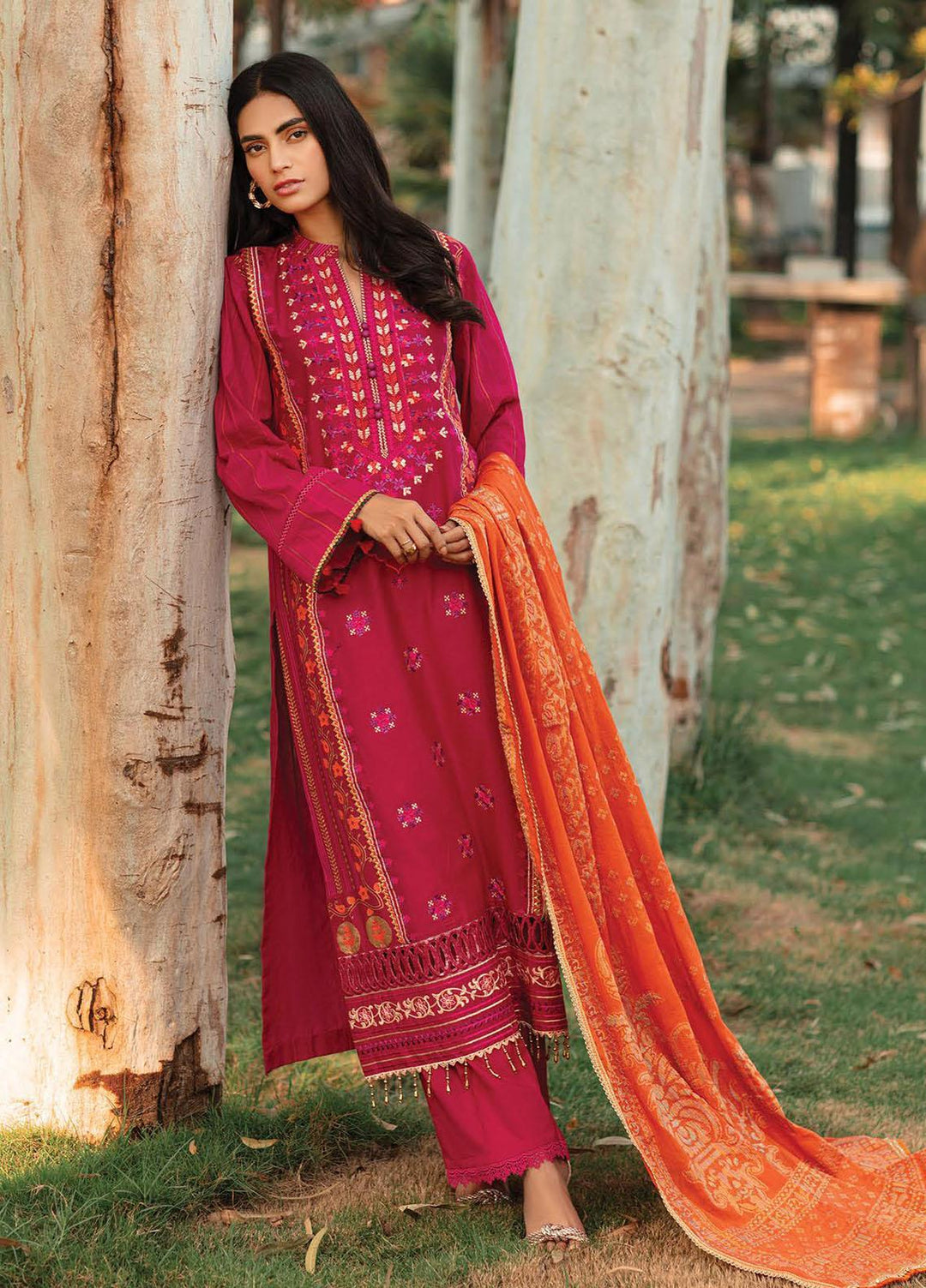 RajBari Embroidered Lawn Suits Unstitched 3 Piece RB22J 6A - Exclusive Collection