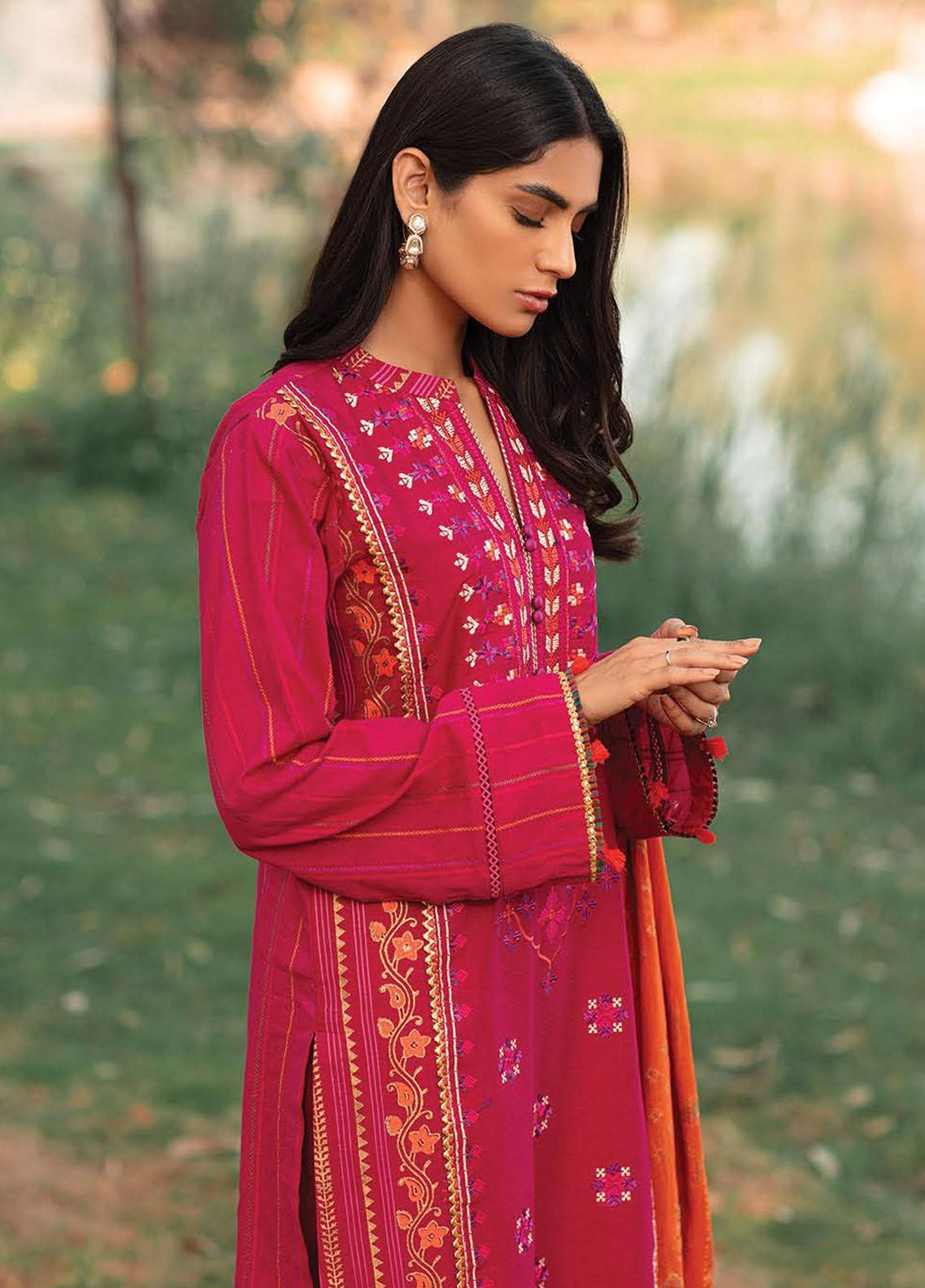RajBari Embroidered Lawn Suits Unstitched 3 Piece RB22J 6A - Exclusive Collection
