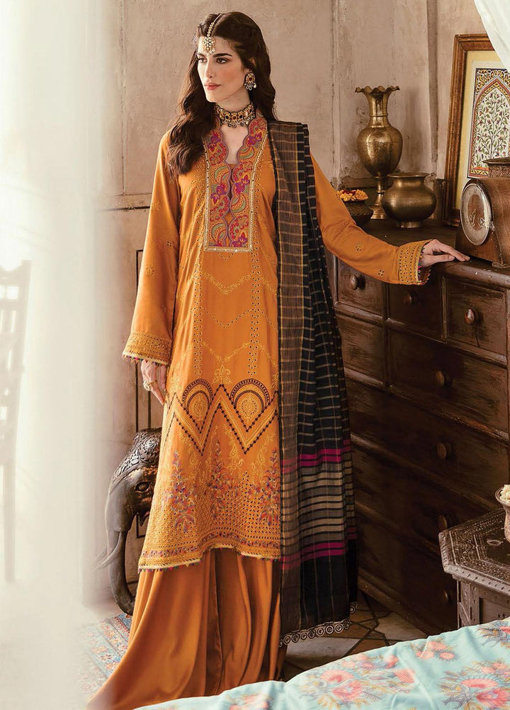 RajBari Embroidered Schiffli Suits Unstitched 3 Piece RB21PC 05A - Winter Collection