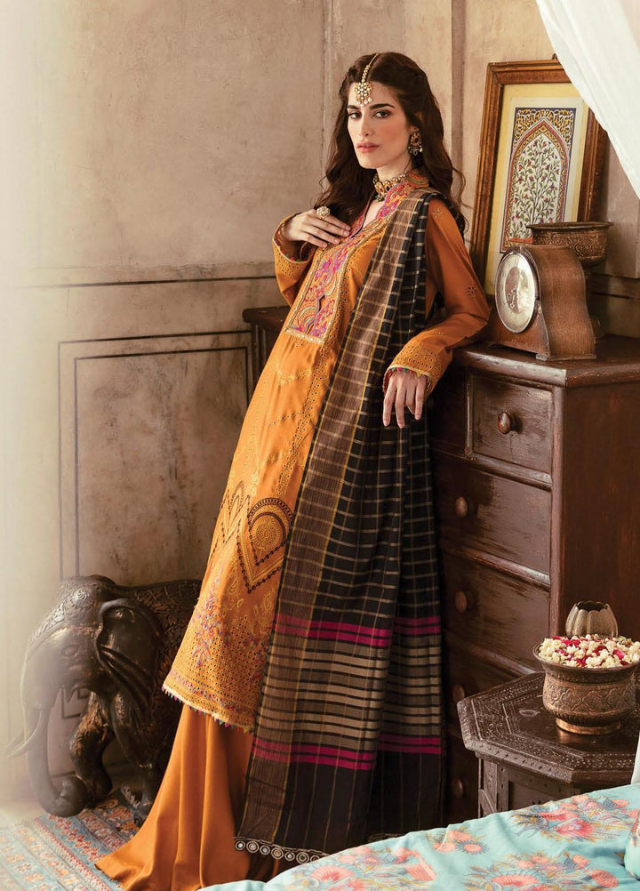 RajBari Embroidered Schiffli Suits Unstitched 3 Piece RB21PC 05A - Winter Collection