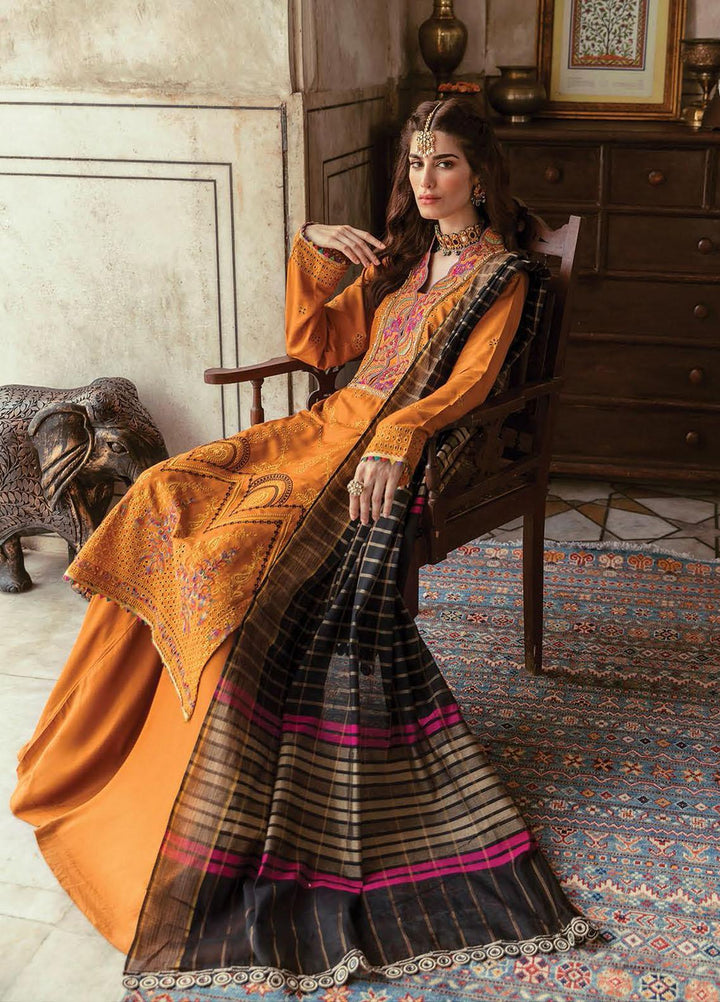 RajBari Embroidered Schiffli Suits Unstitched 3 Piece RB21PC 05A - Winter Collection