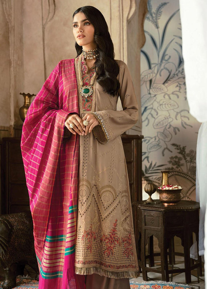 RajBari Embroidered Schiffli Suits Unstitched 3 Piece RB21PC 05B - Winter Collection