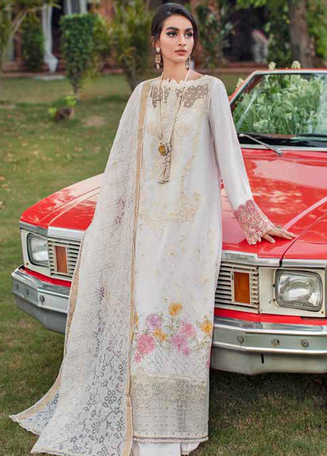 RajBari Embroidered Chikankari Suits Unstitched 3 Piece RB22FW 7B - Luxury Collection