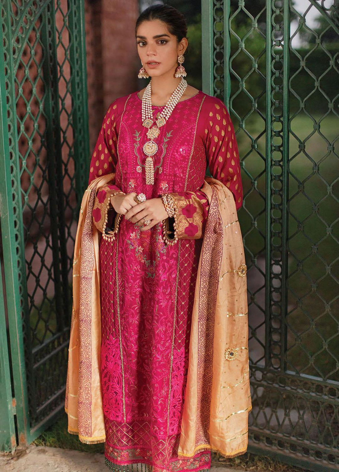 RajBari Embroidered Viscose Silk Suits Unstitched 3 Piece RB22FW 2A - Luxury Collection