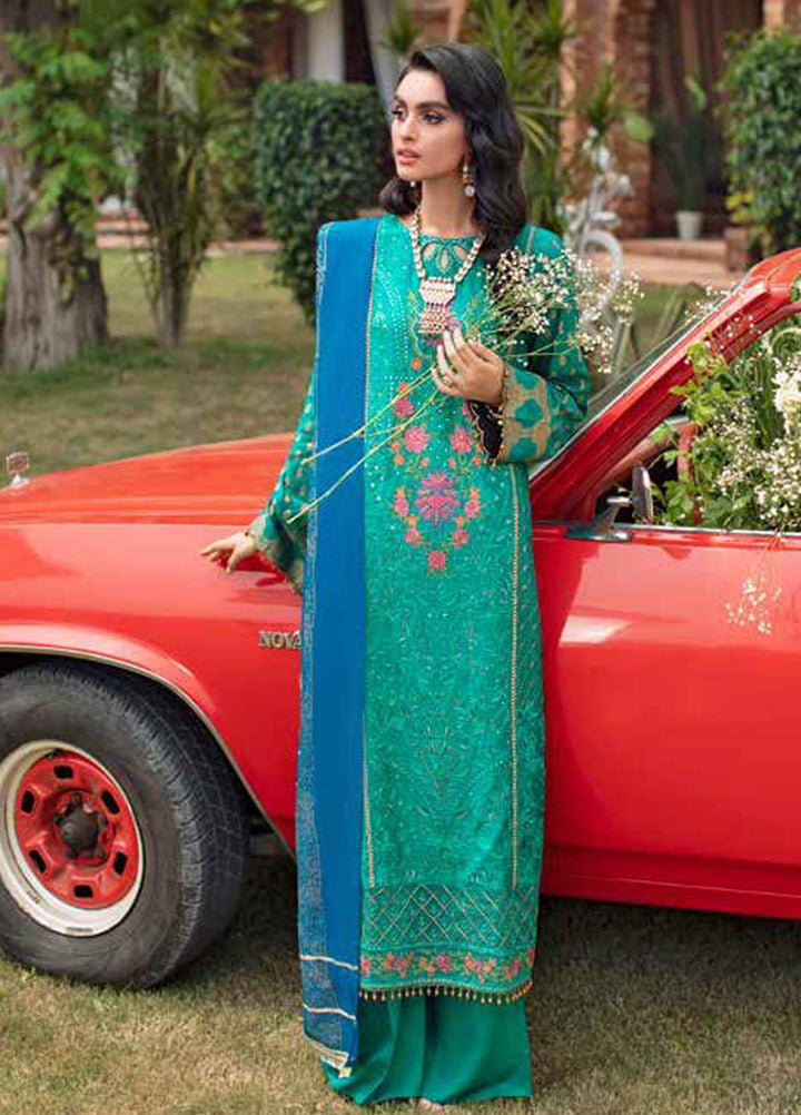 RajBari Embroidered Viscose Silk Suits Unstitched 3 Piece RB22FW 2B - Luxury Collection