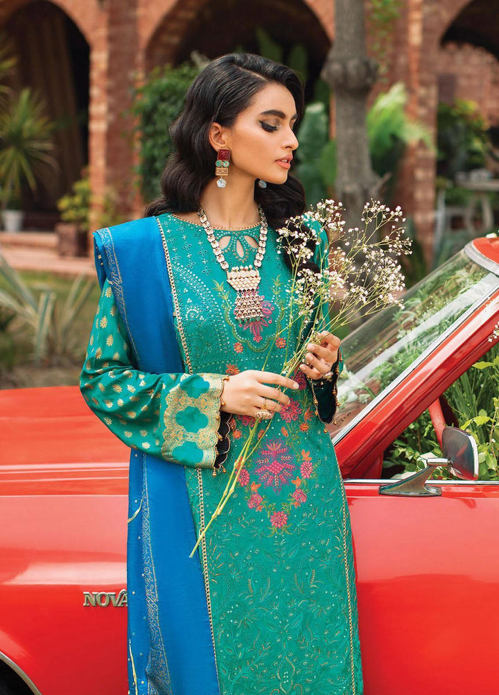 RajBari Embroidered Viscose Silk Suits Unstitched 3 Piece RB22FW 2B - Luxury Collection