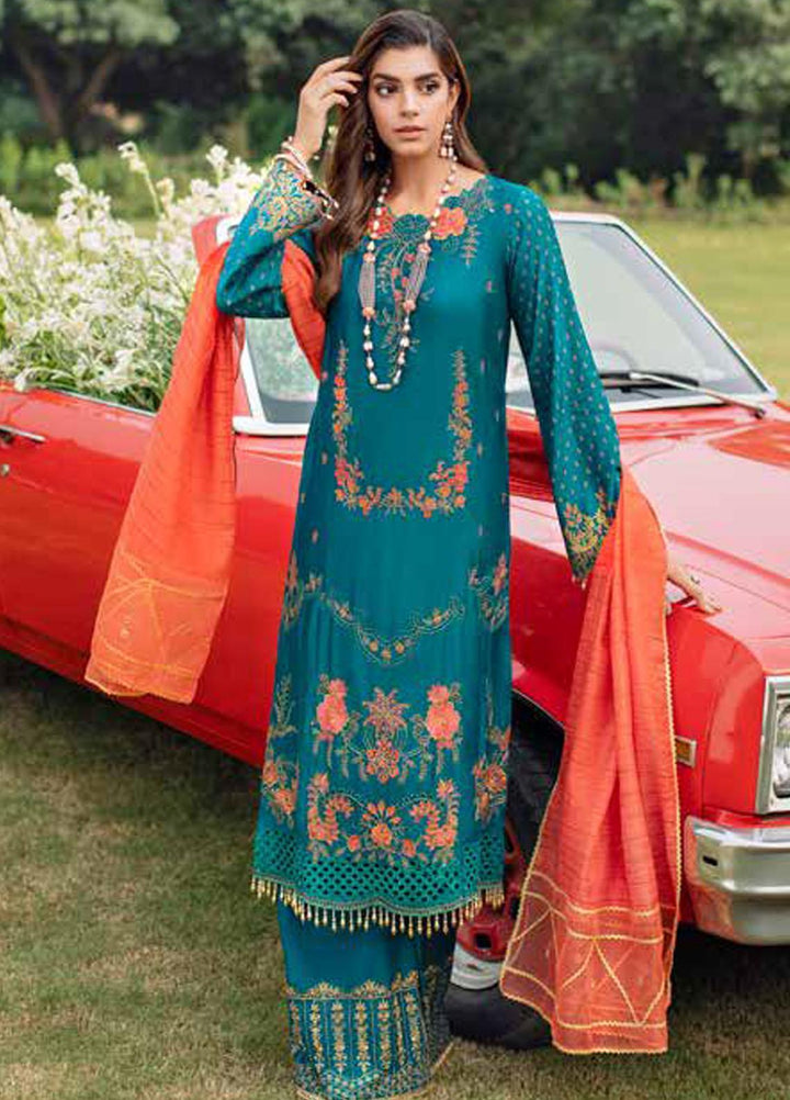 RajBari Embroidered Viscose Silk Suits Unstitched 3 Piece RB22FW 3A - Luxury Collection