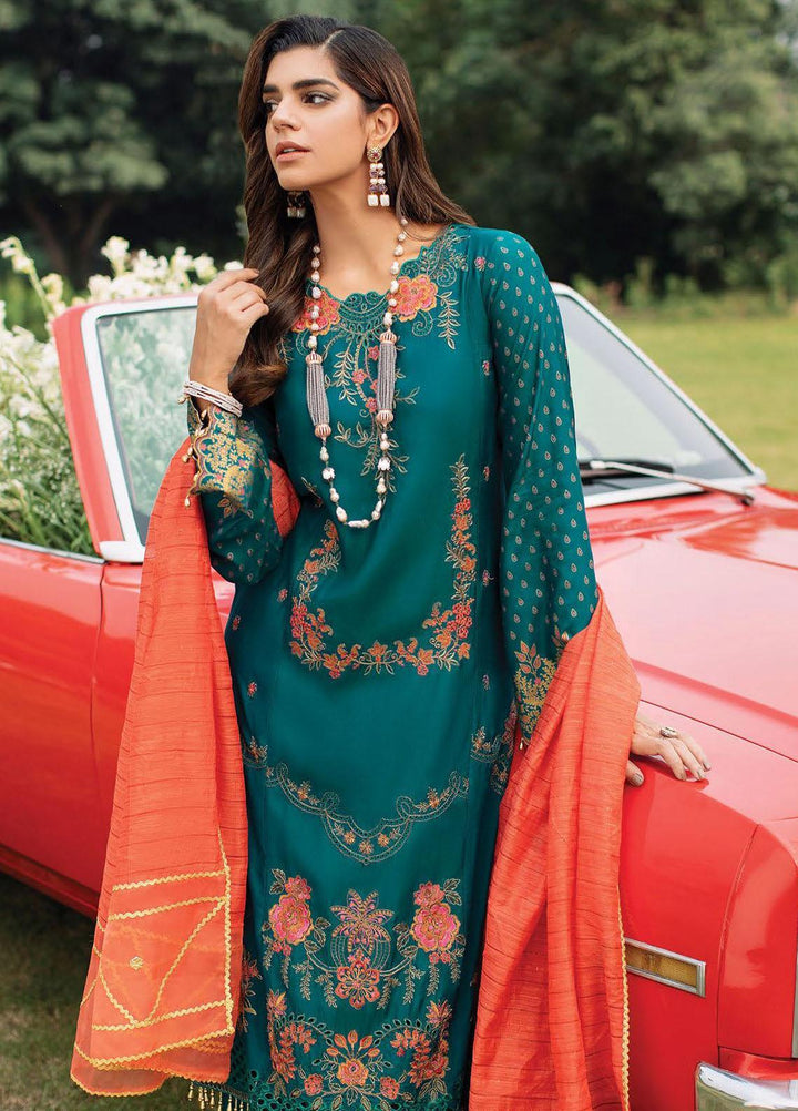 RajBari Embroidered Viscose Silk Suits Unstitched 3 Piece RB22FW 3A - Luxury Collection