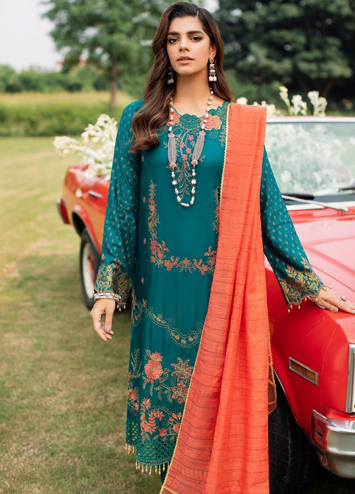 RajBari Embroidered Viscose Silk Suits Unstitched 3 Piece RB22FW 3A - Luxury Collection